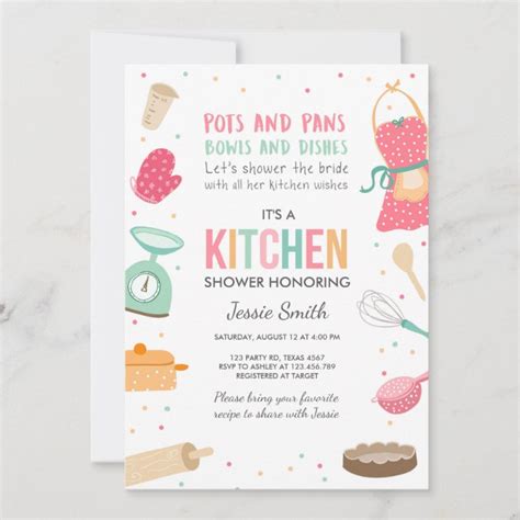 Stock The Kitchen Bridal Shower Invitation Cooking Zazzle