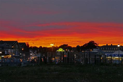 Sunset over downtown York Beach, July 30, 2016 – The Ocean House