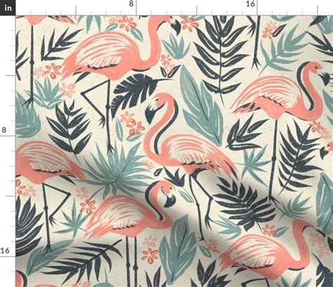 Flamingo Fiesta L Fabric Spoonflower