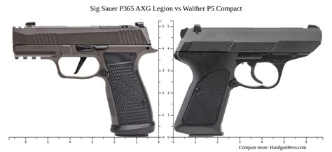 Sig Sauer P365 Axg Legion Vs Walther P5 Compact Size Comparison Handgun Hero