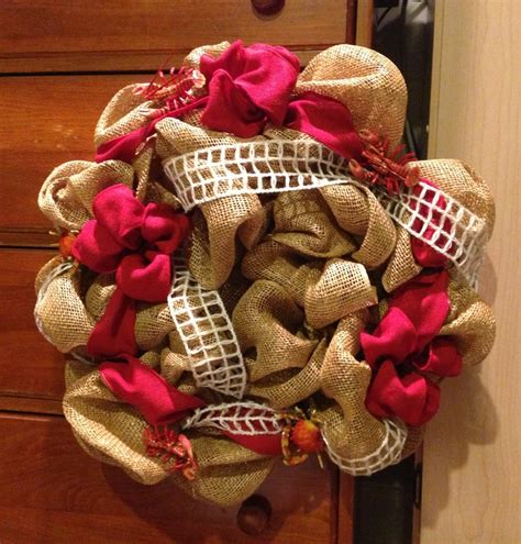 Louisiana Crawfish And Crab Wreath Burlap Deco Mesh And Wired Burlap