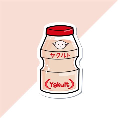 Yakult Die Cut Sticker Not Waterproof Matte Cute Sticker Etsy