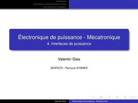 Pdf Lectronique De Puissance M Catronique Les Hacheurs Et