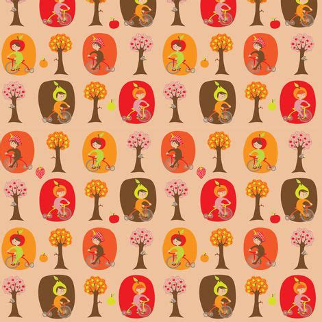 Tutti Frutti Biking Girls Fabric Spoonflower Fabric Fabric Spoonflower