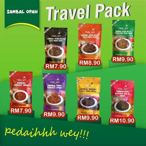 Travel Pack Sambal Opah Gm Xl Gm Ikan Bilis Petai Ikan Masin