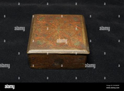 Antique Lacquered Brass Box Stock Photo Alamy