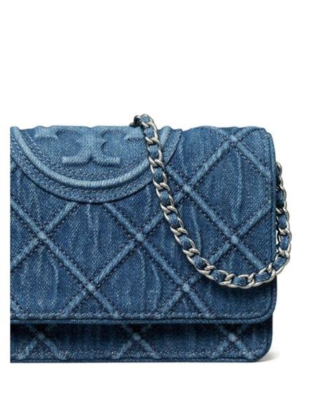 Tory Burch Fleming Soft Denim Crossbody Bag In Blue Lyst