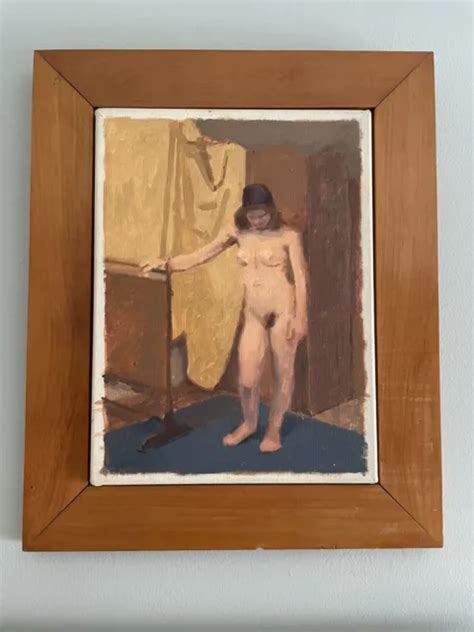 Original Oil Painting John Newberry Frame Canvas Nude Woman Naked Life