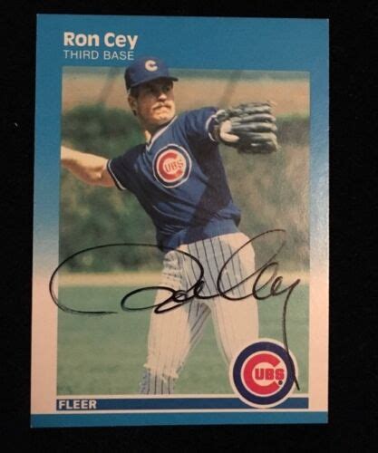 RON CEY 1987 FLEER Autographed Signed AUTO Baseball Card 556 CUBS EBay