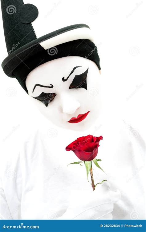 High Key Pierrot With Rose Stock Photo Image Of Rose 28232834