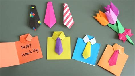 【DIY】父親節卡片 摺紙襯衫領帶 Father’s Day card - origami shirt (Easy） - YouTube ...