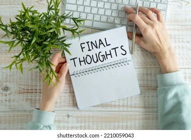 phrase final thoughts written concept  stock photo
