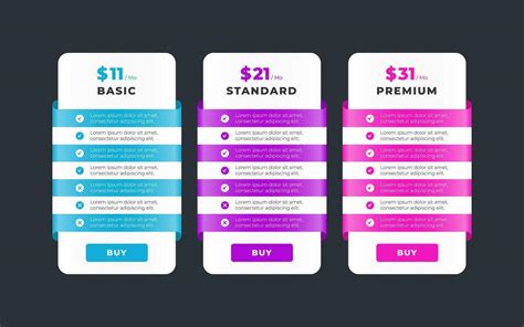 Vector Modern Pricing Table Design Template 36328391 Vector Art At Vecteezy