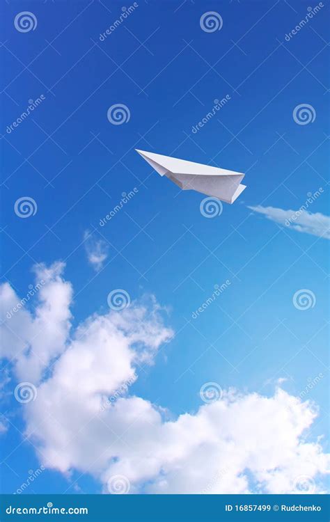 Paper Plane In Sky Stock Image Image Of Light Sport 16857499