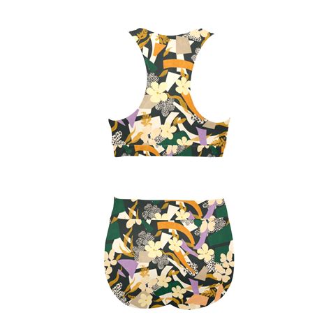 Abstract Garden Of The Shapes DP Crop Top Bikini Set Model S ID D