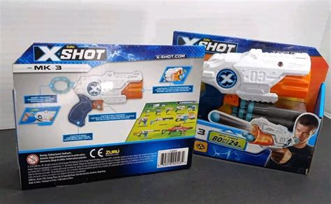 2 ~ Zuru Xshot Mk3 Blaster Guns Includes 12 Foam Darts Xshot Toy Gun Age 8 Nip Ebay