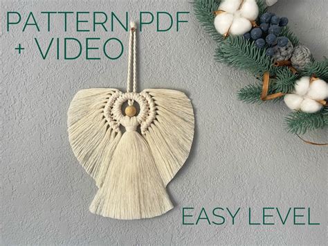 Macrame Angel Pdf Pattern Easy Christmas Decor DIY Macrame Etsy