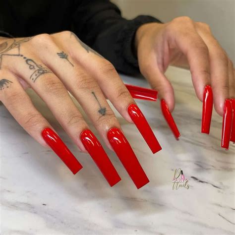 Best Nail Inspiration For Your Next Mani Red Acrylic Nails Long