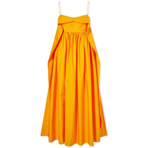 Cecilie Bahnsen Susa Cotton Midi Dress Tangerine End