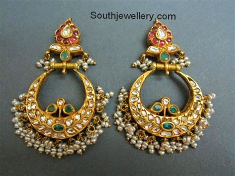 Ruby Polki Chand Balis Indian Jewellery Designs