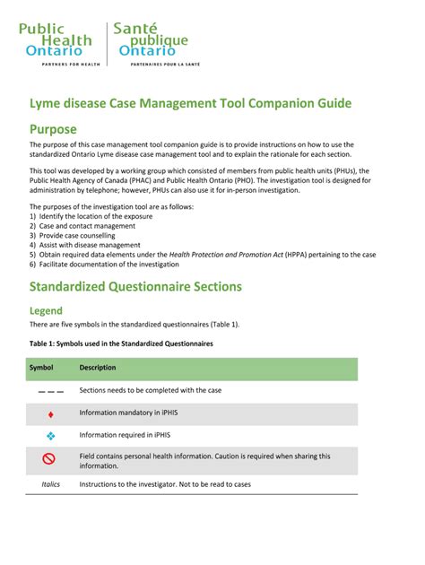 Fillable Online Lyme Disease Case Management Tool Companion Guide