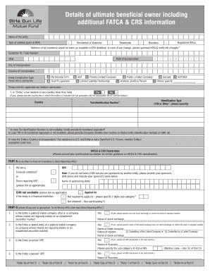 Fillable Online Additional FATCA CRS Information Fax Email Print