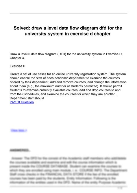 Solution Solved Draw A Level 0 Data Flow Diagram Dfd For The University System In Exercise D