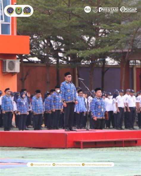 Politeknik Pelayaran Barombong Melaksanakan Upacara Hari Peringatan HUT