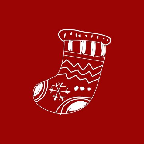 Premium Vector Free Christmas Sock Drawing Vector Illustration