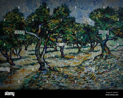 Oil Painting Abstract Art Background On Canvas Van Gogh Bloom