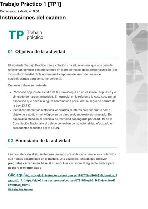 Examen Trabajo Práctico 1 TP1 narco 75 Trabajo Práctico 1 TP1