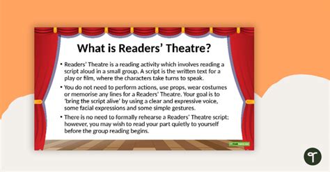 Introduction To Readers Theatre Powerpoint Teach Starter