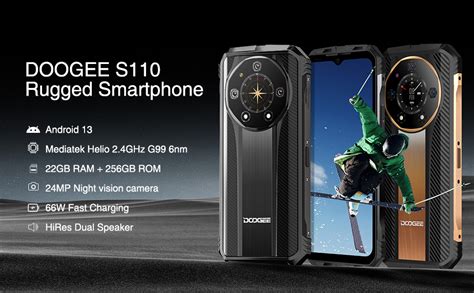 DOOGEE S110 2023 Rugged Smartphone Android 13 22GB 256GB Helio G99