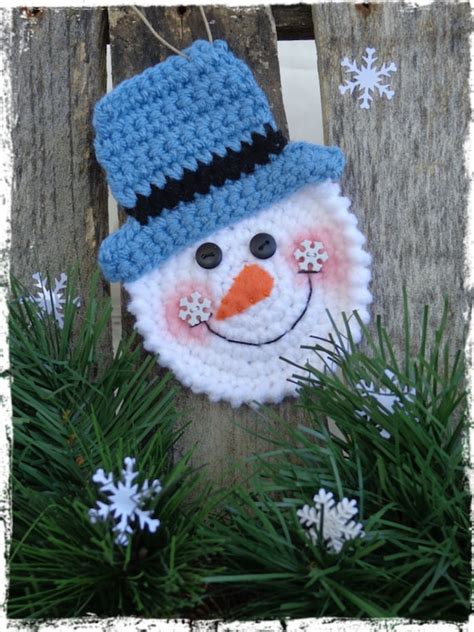 Snowman Christmas Ornament Crochet Snowman Snowmen Etsy