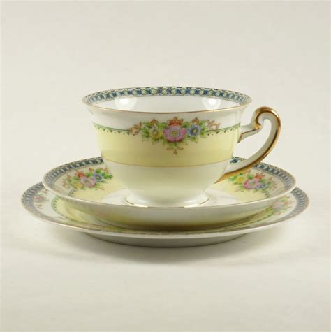 Vintage Meito China Made In Japan Hand Painted Teacup Saucer Etsy