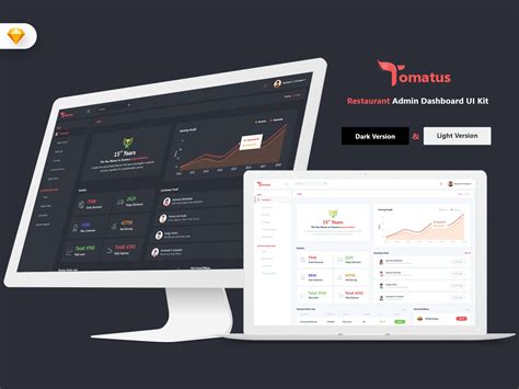 Tomatus Restaurant Admin Dashboard UI Kit SKETCH By DigitalHeaps On