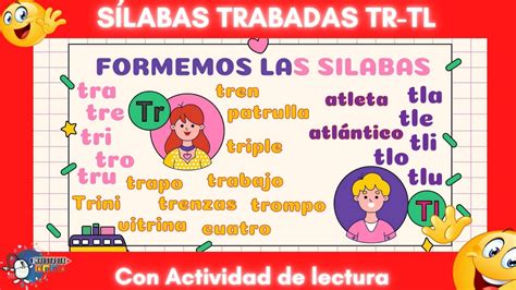 SÍLABAS TRABADAS TL TR Con Actividad YouTube