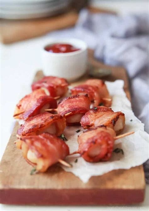 Bacon Wrapped Water Chestnuts With Sweet Dipping Sauce Recipe Julies Eats And Treats