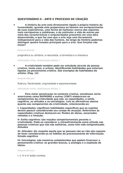 Question Rio Ii Arte E Processo De Cria O Question Rio Ii Arte E