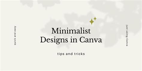 Comment Réaliser Des Designs Minimalistes Dans Vos Projets Canva