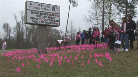 Weaver Middle School wears pink for cancer | 13wmaz.com