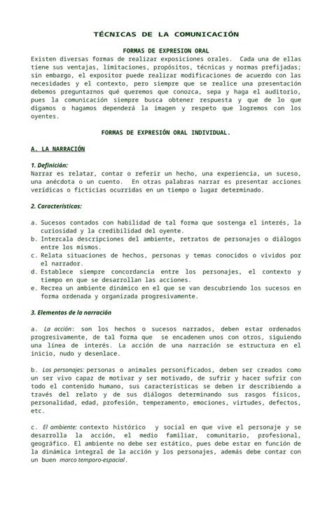 Docx Formas De Expresion Oral Documento Completo Dokumen Tips