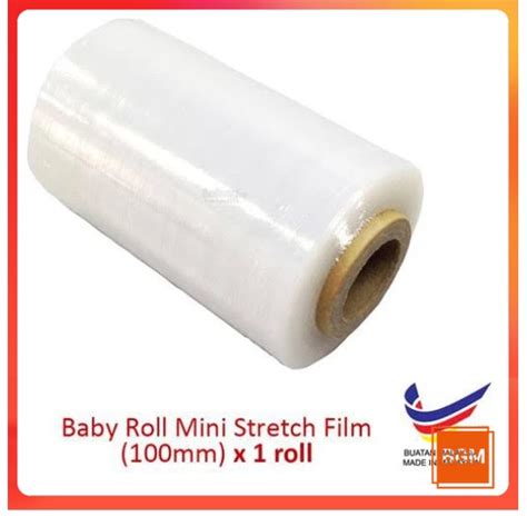 Ready Stock Wrapping Baby Roll Mini Stretch Film Plastik Wrap 100mm X