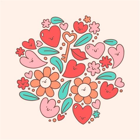 Premium Vector Hand Drawn Illustration For Valentines Day Celebration