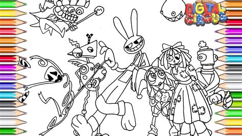 Amazing Digital Circus Coloring New Pages How To Color All New Characters Jax And Kaufmo Pomni