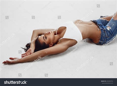 Beautiful Blonde Girl Sexy Fitness Posing Stock Photo Shutterstock