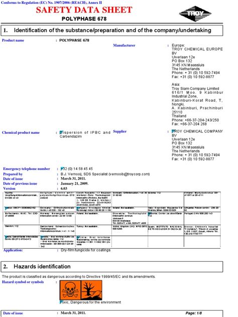 Polyphase 678 Sds Pdf Personal Protective Equipment Toxicity