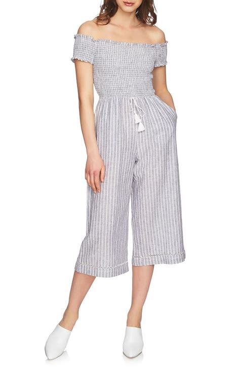 1 STATE Smocked Off The Shoulder Jumpsuit Nordstrom