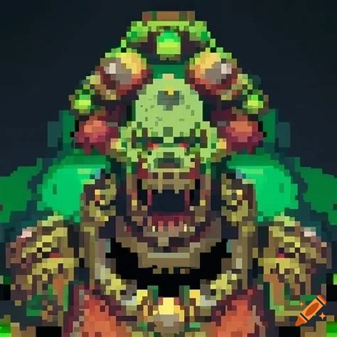 Pixel Art Portrait Of A Nurgle Plague Marine On Craiyon