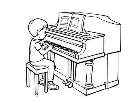 Musical Piano Coloring Page Coloring Page